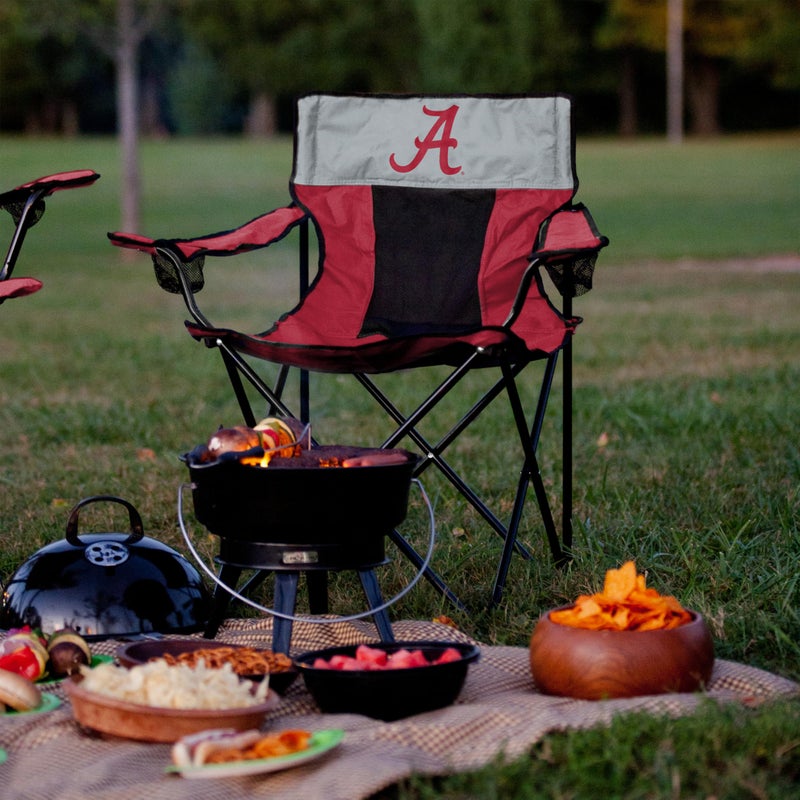 Logo Brands NCAA Alabama Crimson Tide Elite Portable Chair - Premium Outdoor Chair with Cup Holder, Powder-Coated Steel Frame, Lightweight and Portable for Tailgating,and Sporting Events - Image 2